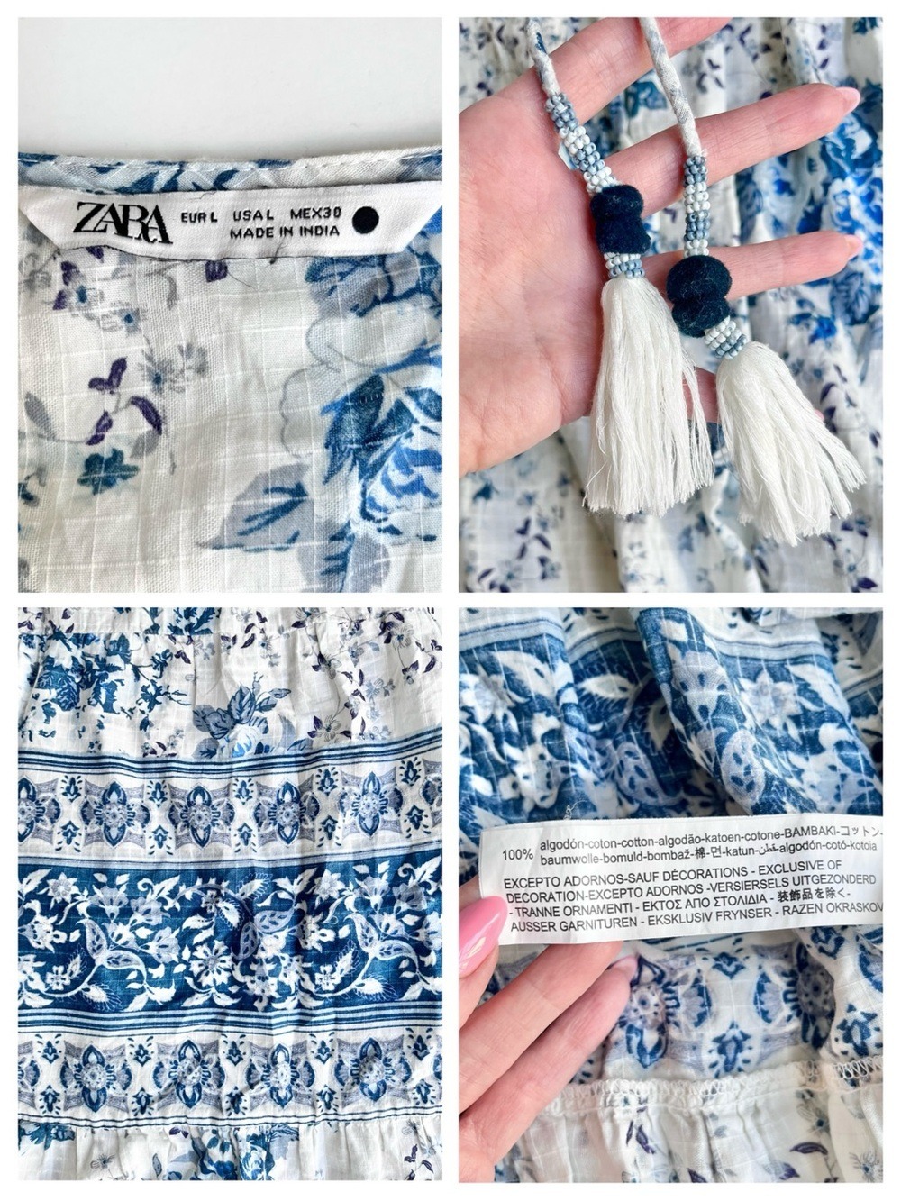 Zara Boho Floral Long Printed Maxi Dress Bloggers Favorite - Picture 13 of 13